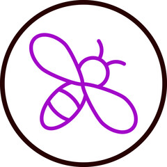 bee Vector Line Purple Circle Black