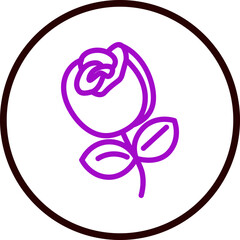 rose Vector Line Purple Circle Black