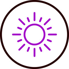 sun Vector Line Purple Circle Black