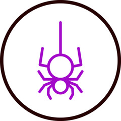 spider Vector Line Purple Circle Black