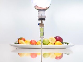 Iv drip vitamin  treatment concept .