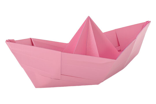 recommend clip art: Pink paper boat isolated on transparent background