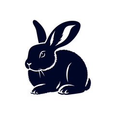 vector rabbit black silhouette icon design illustration template