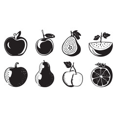 set of fruits and vegetables