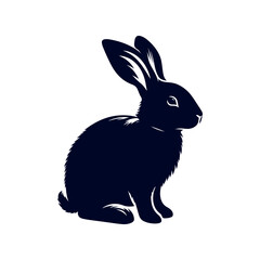 vector rabbit black silhouette icon design illustration template