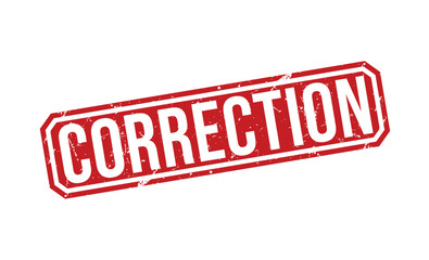 Correction red rubber stamp vector design.