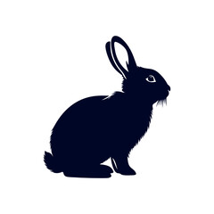 vector rabbit black silhouette icon design illustration template