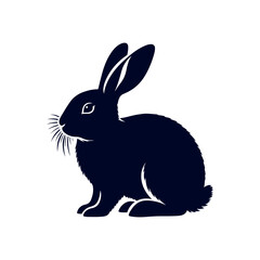 vector rabbit black silhouette icon design illustration template