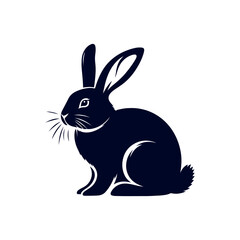 vector rabbit black silhouette icon design illustration template