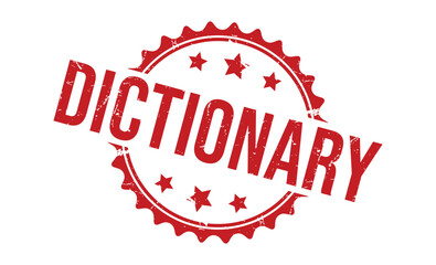 Dictionary rubber stamp on white background. Dictionary Stamp.