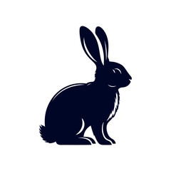 vector rabbit black silhouette icon design illustration template