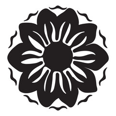 Rosette icon silhouette vector art illustration.