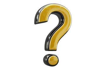 Naklejka premium Question mark 3d icon isolated on transparent background