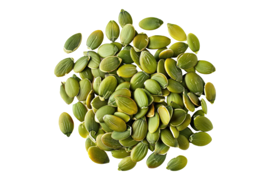 Pumpkin seeds isolated on transparent background