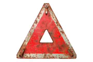 Red caution warning isolated on transparent background