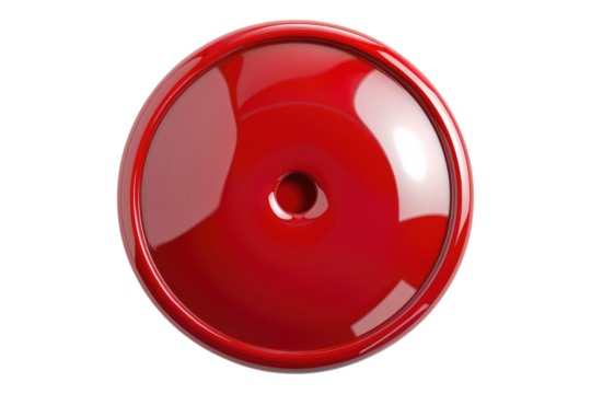 Red button isolated on transparent background