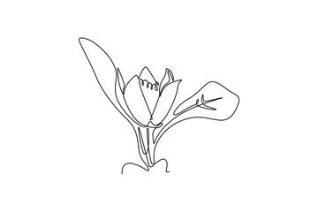 Beautiful flower concept. Single line draw design vector graphic illustration.