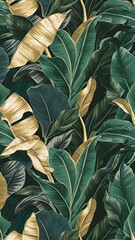Tropical leaf Wallpaper, Luxury nature leaves pattern design wallpaper