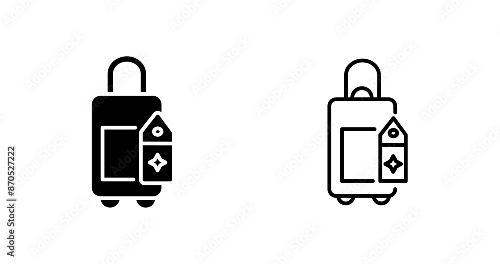 Wall mural bag with tags vector icon