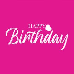 Happy Birthday typography design vector. Beautiful greeting card scratched calligraphy white text word. Handwritten modern brush lettering colourfull background isolated vector