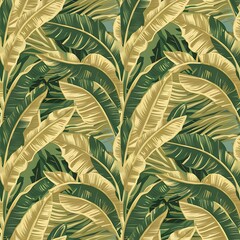 Tropical leaf Wallpaper, Luxury nature leaves pattern design wallpaper