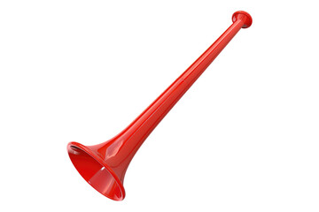 Red vuvuzela isolated on transparent background