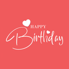 Happy Birthday typography design vector. Beautiful greeting card scratched calligraphy white text word. Handwritten modern brush lettering colourfull background isolated vector