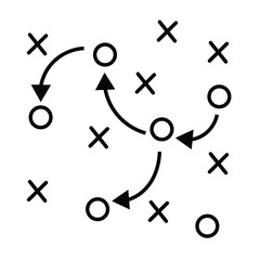 Strategy, football icon. Simple line, outline vector elements of soccer for UI and UX, website or mobile application on white background.