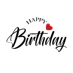 Happy birthday hand drawn typography vector illustration