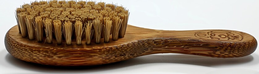 Durable boar bristle beard brush, natural wood handle, smooth and neat grooming