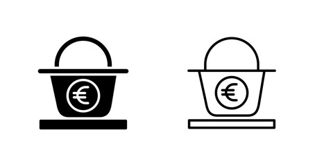 Euro Basket Vector Icon