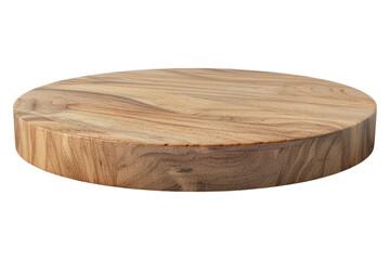 Round wooden podium isolated on transparent background