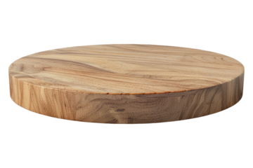 Round wooden podium isolated on transparent background