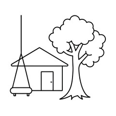 House outline for coloring book