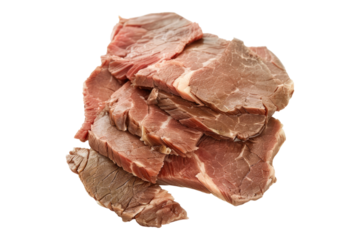 Sliced roast of beef isolated on transparent background