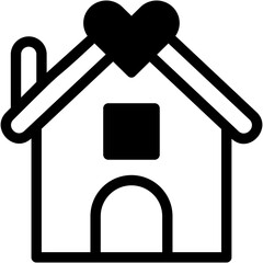 Vector Icon Home, Family, Heart, Lovely, Happy House