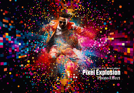 Pixel Explosion Effect with Ai Elements
