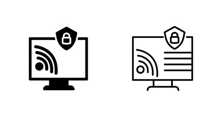 Naklejka premium Wifi Security Vector Icon
