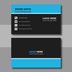Modern business card design . double sided business card design template . blue color business card design