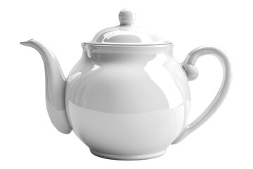 Fototapeta premium White ceramic teapot isolated on transparent background