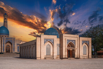 ancient Islamic museum library madrasah Muyi Muborak in Tashkent in Uzbekistan. The architectural...