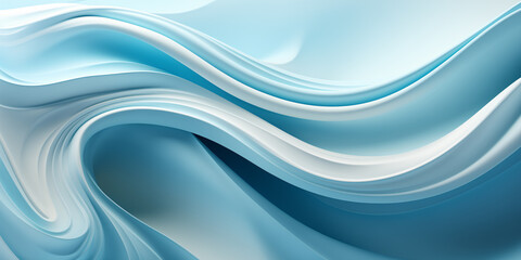 Fototapeta premium Abstract blue background with 3D volumetric waves