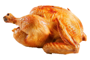 Whole chicken isolated on transparent background
