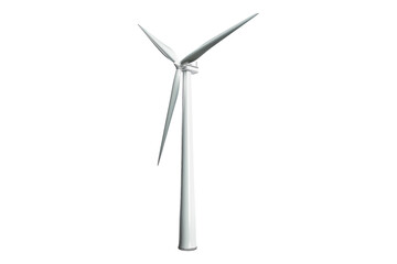Wind turbine isolated on transparent background