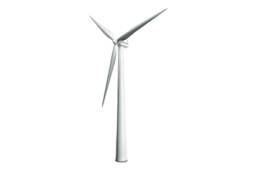 Wind turbine isolated on transparent background