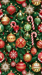 Beautiful Xmas pattern with ornaments