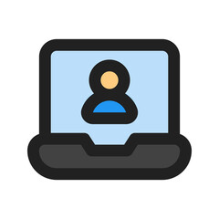 online color meeting line color icon