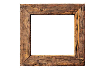 Wooden photo frame isolated on transparent background