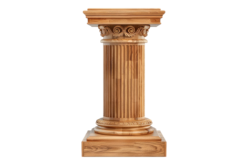 Wooden podium isolated on transparent background