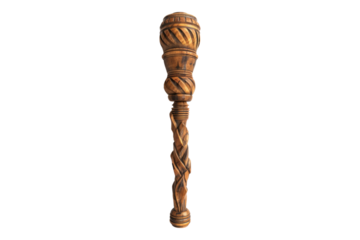 wooden torch isolated on transparent background